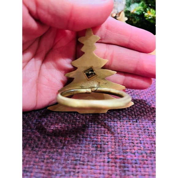 Christmas Tree Brass metal Napkin holder /Ring - Picture 6 of 7